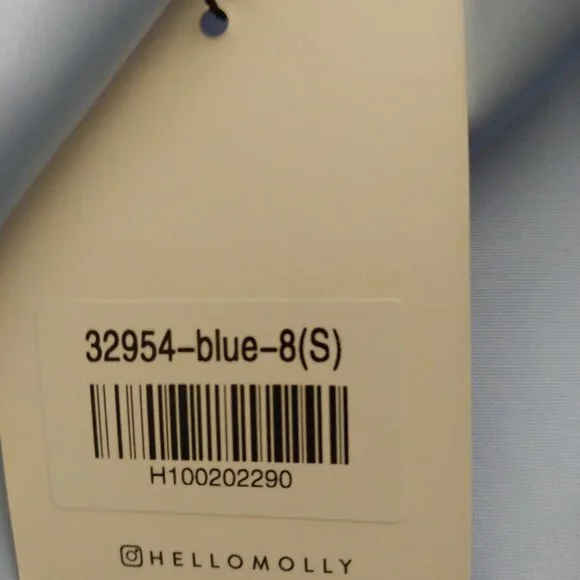 BRAND NEW Hello Molly baby blue satin mini dress size S/ US 4 - Picture 12 of 15